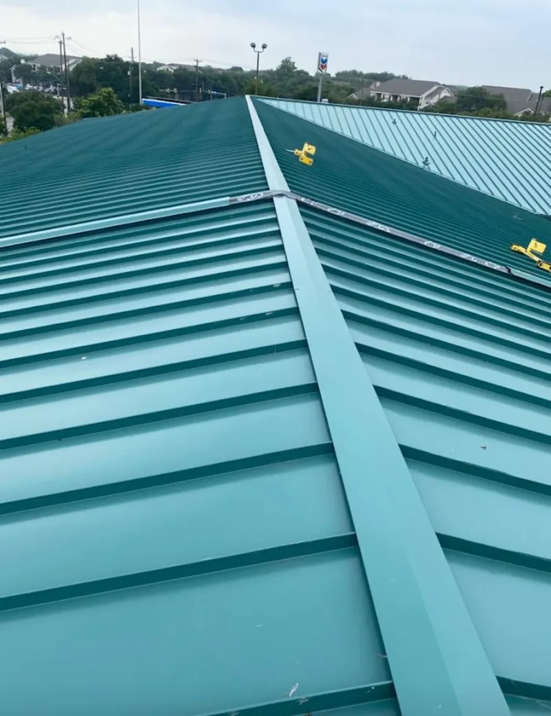 Green commercial metal roof ridge and valley for Metal Roof Repair in Chambersburg